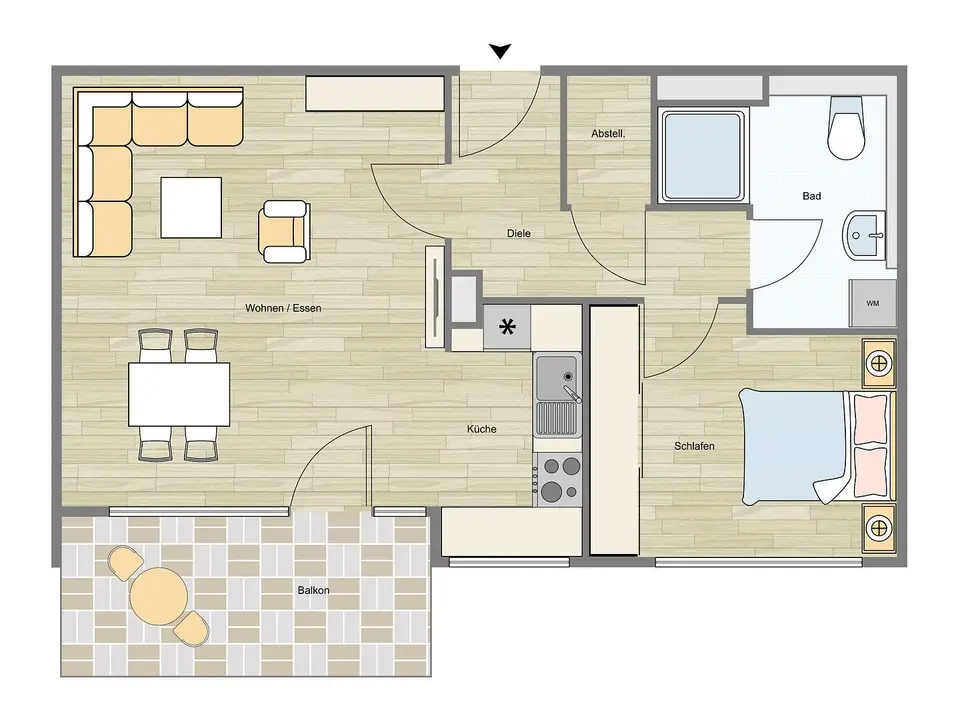 Pronájem bytu 2+1 57 m², Mering