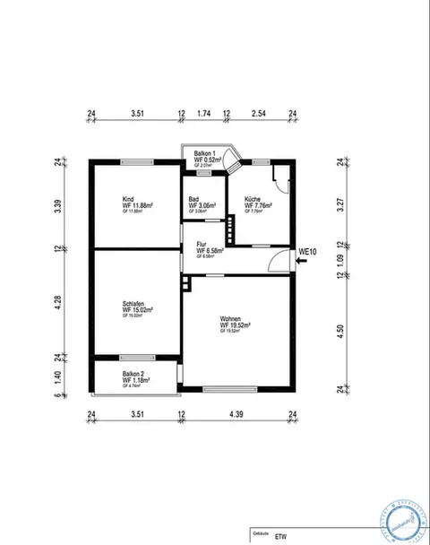 Pronájem bytu 3+1 68 m², Bremerhaven